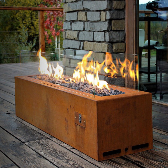 Semineu pe gaz pentru exterior Planika, GALIO CORTEN